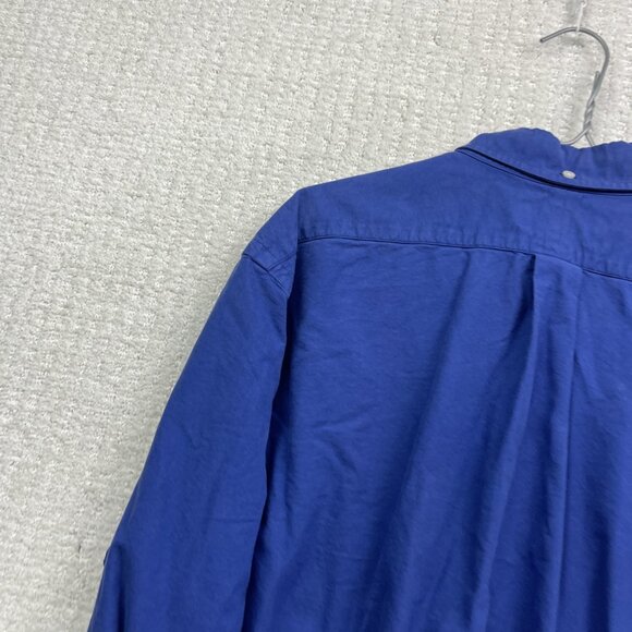 Vintage Ralph Lauren *Blue* w/ Logo Yellow Shirt Slim Fit Mens XL Button Down - Picture 15 of 16
